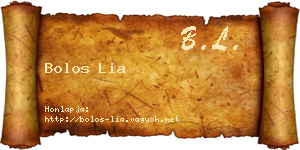 Bolos Lia névjegykártya